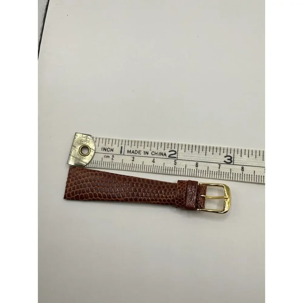 16mm KREISLER Genuine Lizard Honey NOS Vintage Watch Band & Gold-Tone Buckle